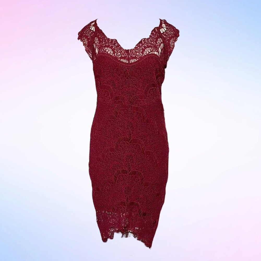 Free People Intimately Daydream Lace dress in Burgundy